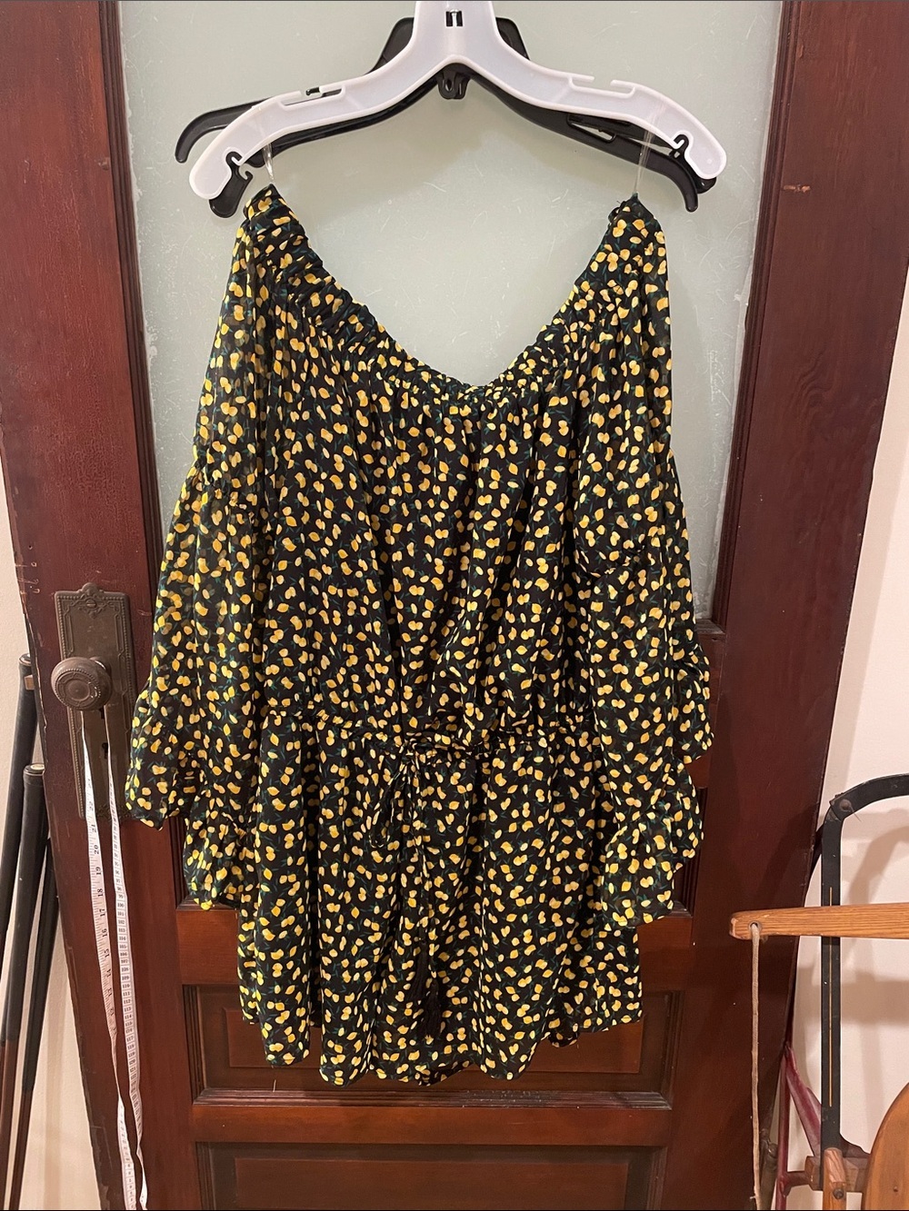 indulge Black Romper with Lemon Print